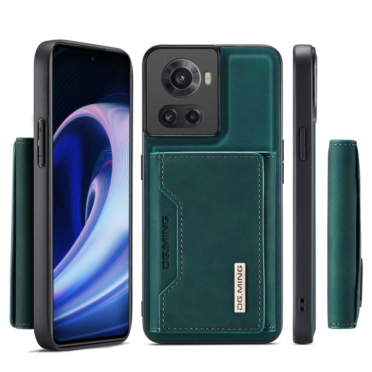 For OnePlus Ace/10R DG.MING M2 Series 3-Fold Multi Card Bag Phone Case(Green) - OnePlus Cases by DG.MING | Online Shopping UK | buy2fix