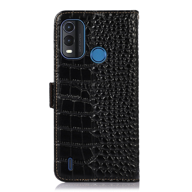 For Nokia G11 Plus Crocodile Top Layer Cowhide Leather Phone Case(Black) - Nokia Cases by buy2fix | Online Shopping UK | buy2fix