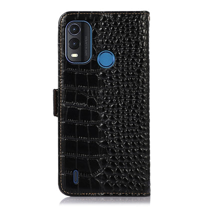For Nokia G11 Plus Crocodile Top Layer Cowhide Leather Phone Case(Black) - Nokia Cases by buy2fix | Online Shopping UK | buy2fix