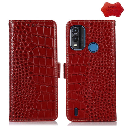 For Nokia G11 Plus Crocodile Top Layer Cowhide Leather Phone Case(Red) - Nokia Cases by buy2fix | Online Shopping UK | buy2fix