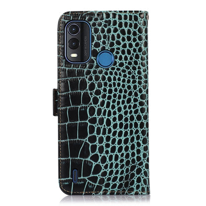 For Nokia G11 Plus Crocodile Top Layer Cowhide Leather Phone Case(Green) - Nokia Cases by buy2fix | Online Shopping UK | buy2fix