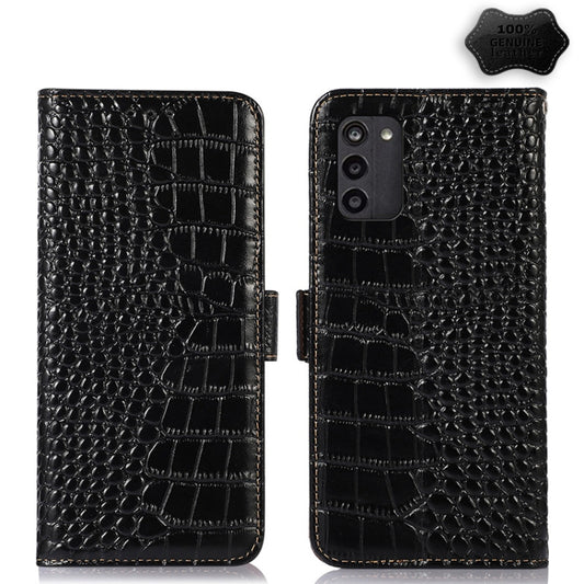 For Nokia G100 Crocodile Top Layer Cowhide Leather Phone Case(Black) - Nokia Cases by buy2fix | Online Shopping UK | buy2fix
