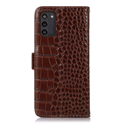 For Nokia G100 Crocodile Top Layer Cowhide Leather Phone Case(Brown) - Nokia Cases by buy2fix | Online Shopping UK | buy2fix
