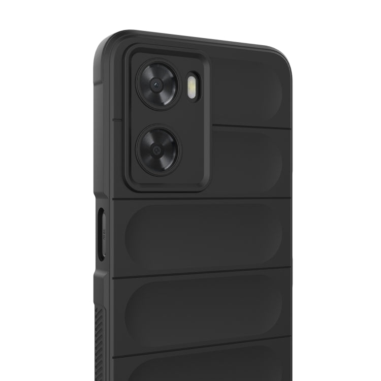 For OPPO A57 4G Global Magic Shield TPU + Flannel Phone Case(Dark Grey) - OPPO Cases by buy2fix | Online Shopping UK | buy2fix