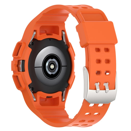 For Samsung Galaxy Watch4 44mm Silicone Integrated Watch Band(Orange) by buy2fix