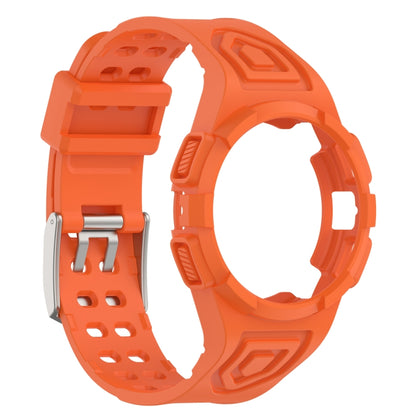 For Samsung Galaxy Watch4 44mm Silicone Integrated Watch Band(Orange) - Watch Bands by buy2fix | Online Shopping UK | buy2fix