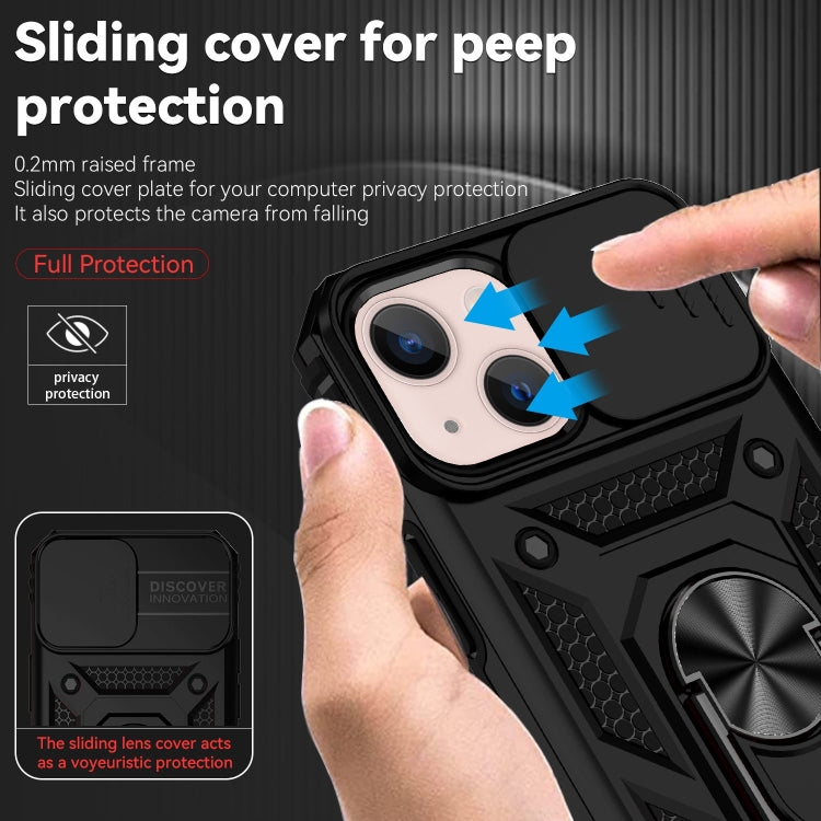 For iPhone 14 Plus Sliding Camshield Holder Phone Case (Black) by buy2fix