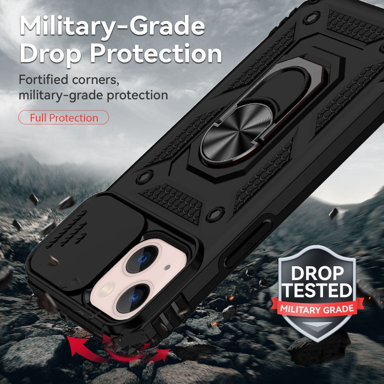 For iPhone 14 Plus Sliding Camshield Holder Phone Case (Black) by buy2fix