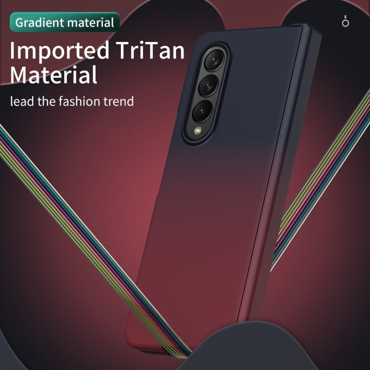 For Samsung Galaxy Z Fold4 Colorful Gradient Tempered Film Integrated Phone Case(Blue Red) - Galaxy Phone Cases by buy2fix | Online Shopping UK | buy2fix