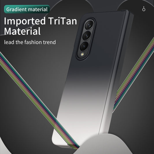 For Samsung Galaxy Z Fold4 Colorful Gradient Tempered Film Integrated Phone Case(Black White) - Galaxy Phone Cases by buy2fix | Online Shopping UK | buy2fix