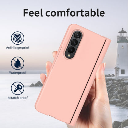 For Samsung Galaxy Z Fold4 Macaron Hinge Phone Case with Stylus Pen Fold Edition & Protective Film(Pink) - Galaxy Phone Cases by buy2fix | Online Shopping UK | buy2fix