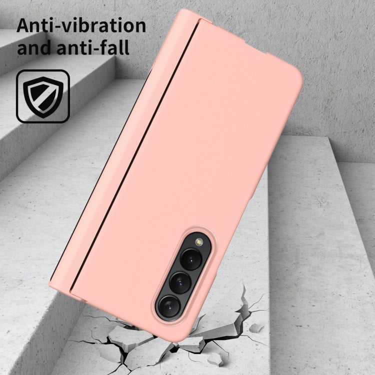 For Samsung Galaxy Z Fold4 Macaron Hinge Phone Case with Stylus Pen Fold Edition & Protective Film(Pink) - Galaxy Phone Cases by buy2fix | Online Shopping UK | buy2fix