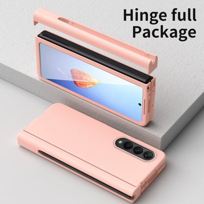 For Samsung Galaxy Z Fold4 Macaron Hinge Phone Case with Stylus Pen Fold Edition & Protective Film(Pink) - Galaxy Phone Cases by buy2fix | Online Shopping UK | buy2fix