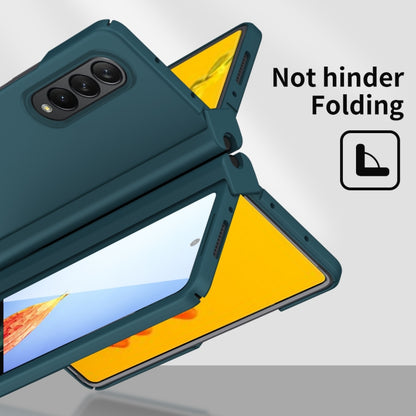 For Samsung Galaxy Z Fold4 Macaron Hinge Phone Case with Stylus Pen Fold Edition & Protective Film(Green) - Galaxy Phone Cases by buy2fix | Online Shopping UK | buy2fix