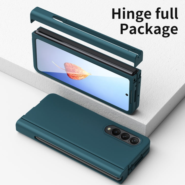 For Samsung Galaxy Z Fold4 Macaron Hinge Phone Case with Stylus Pen Fold Edition & Protective Film(Green) - Galaxy Phone Cases by buy2fix | Online Shopping UK | buy2fix