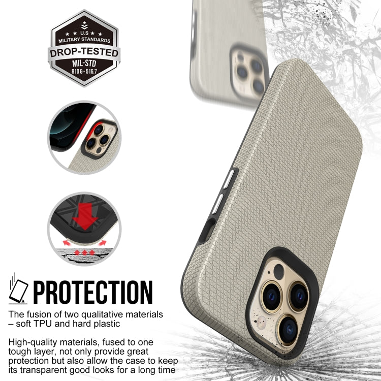 For iPhone 14 Pro Triangle Armor Texture Phone Case(Gold) by buy2fix