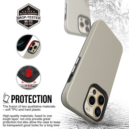 For iPhone 14 Pro Triangle Armor Texture Phone Case(Gold) by buy2fix