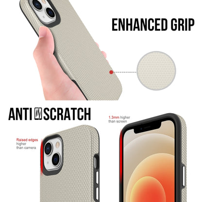 For iPhone 14 Plus Triangle Armor Texture Phone Case (Gold) by buy2fix