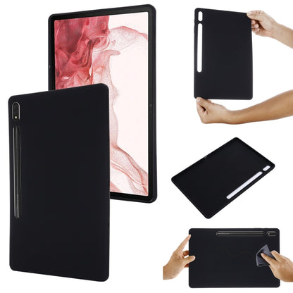 For Samsung Galaxy Tab S8+/Tab S7+/Tab S7 FE Pure Color Liquid Silicone Shockproof Full Coverage Tablet Case(Black) by buy2fix