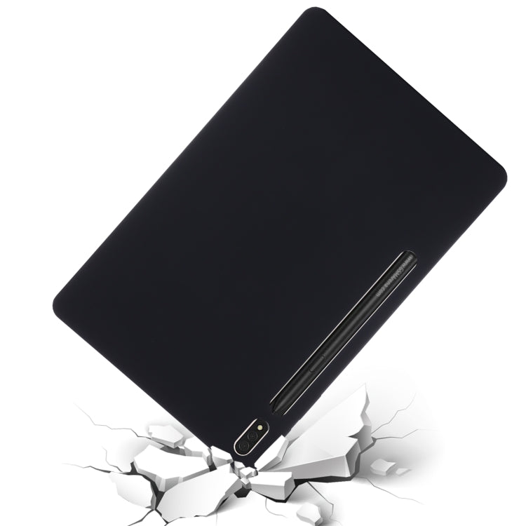 For Samsung Galaxy Tab S8+/Tab S7+/Tab S7 FE Pure Color Liquid Silicone Shockproof Full Coverage Tablet Case(Black) by buy2fix