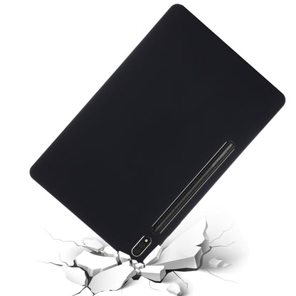 For Samsung Galaxy Tab S8+/Tab S7+/Tab S7 FE Pure Color Liquid Silicone Shockproof Full Coverage Tablet Case(Black) by buy2fix