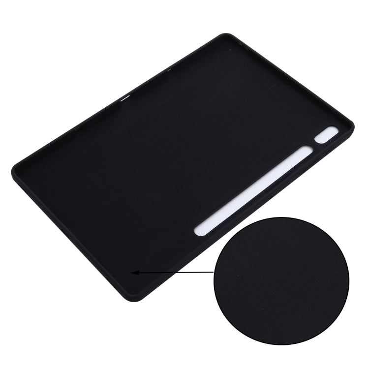 For Samsung Galaxy Tab S8+/Tab S7+/Tab S7 FE Pure Color Liquid Silicone Shockproof Full Coverage Tablet Case(Black) by buy2fix