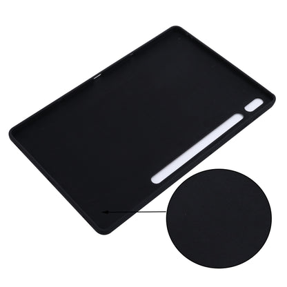 For Samsung Galaxy Tab S8+/Tab S7+/Tab S7 FE Pure Color Liquid Silicone Shockproof Full Coverage Tablet Case(Black) by buy2fix