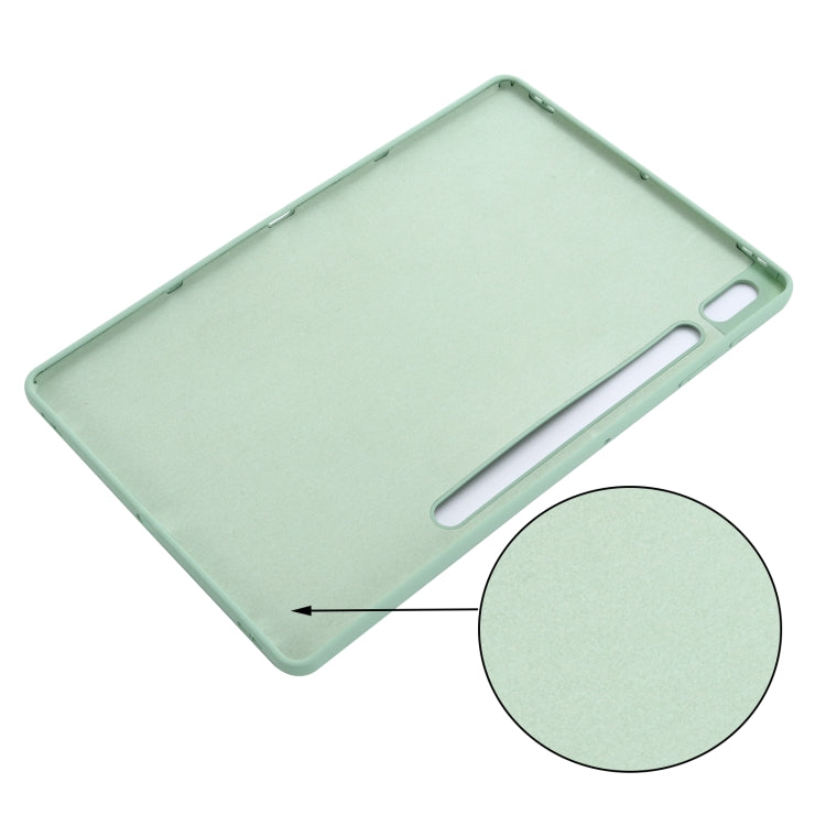 For Samsung Galaxy Tab S8+/Tab S7+/Tab S7 FE Pure Color Liquid Silicone Shockproof Full Coverage Tablet Case(Green) by buy2fix