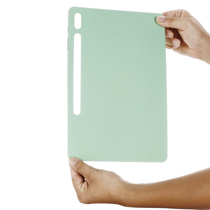 For Samsung Galaxy Tab S8+/Tab S7+/Tab S7 FE Pure Color Liquid Silicone Shockproof Full Coverage Tablet Case(Green) by buy2fix