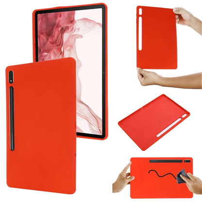 For Samsung Galaxy Tab S8+/Tab S7+/Tab S7 FE Pure Color Liquid Silicone Shockproof Full Coverage Tablet Case(Red) by buy2fix