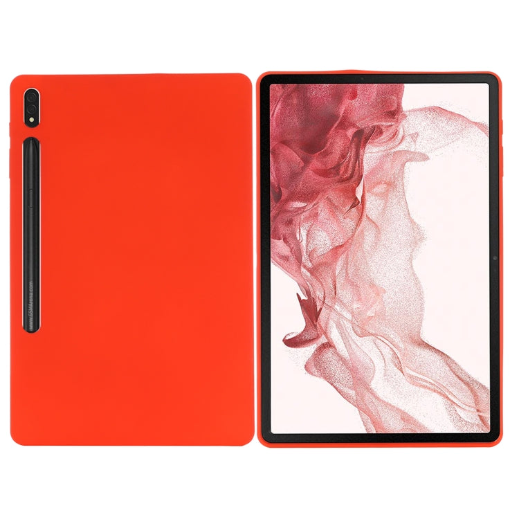 For Samsung Galaxy Tab S8+/Tab S7+/Tab S7 FE Pure Color Liquid Silicone Shockproof Full Coverage Tablet Case(Red) by buy2fix