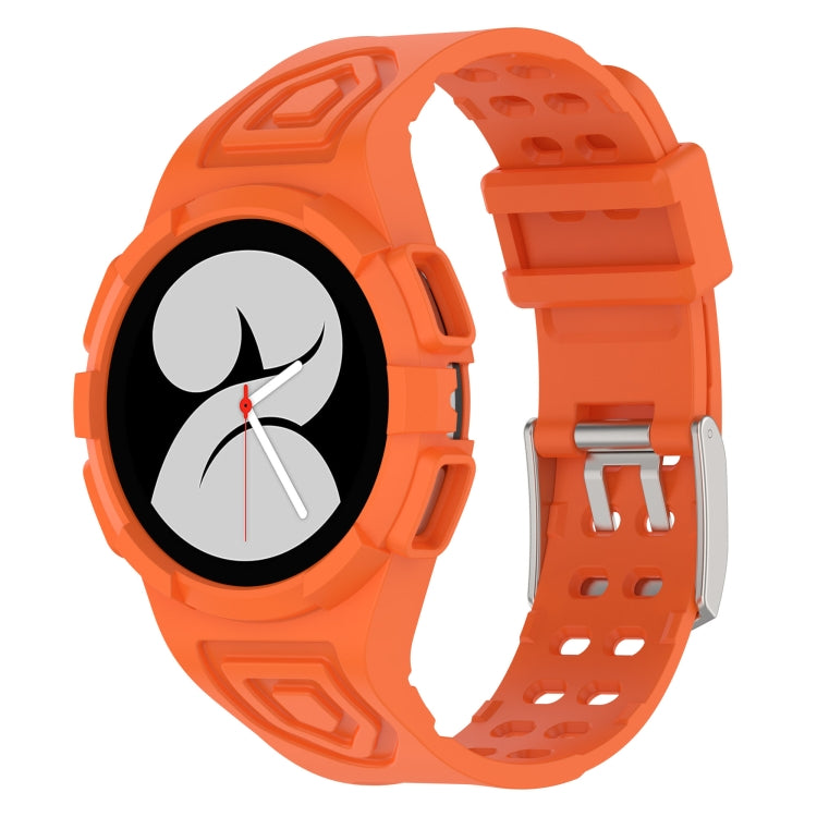 For Samsung Galaxy Watch4 Classic 46mm Silicone Integrated Watch Band(Orange) - Watch Bands by buy2fix | Online Shopping UK | buy2fix