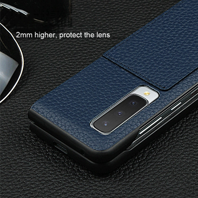 For Galaxy Fold / W2020 Shockproof Full Coverage Litchi Texture Leather Case(Grey) - Galaxy Phone Cases by buy2fix | Online Shopping UK | buy2fix