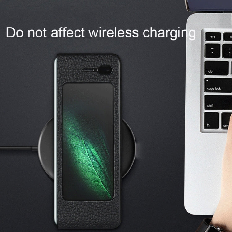 For Galaxy Fold / W2020 Shockproof Full Coverage Litchi Texture Leather Case(Grey) - Galaxy Phone Cases by buy2fix | Online Shopping UK | buy2fix