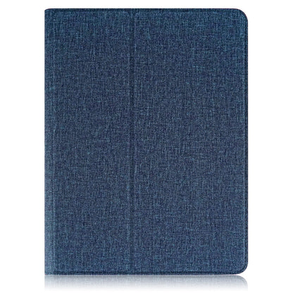 For 10 inch Cloth Texture 360 Rotation Horizontal Flip Universal Tablet PC Leather Case with Pen Slot(Blue) - 10 - 11 inch by buy2fix | Online Shopping UK | buy2fix