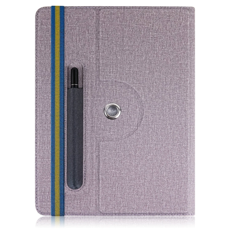 For 10 inch Cloth Texture 360 Rotation Horizontal Flip Universal Tablet PC Leather Case with Pen Slot(Purple) - 10 - 11 inch by buy2fix | Online Shopping UK | buy2fix