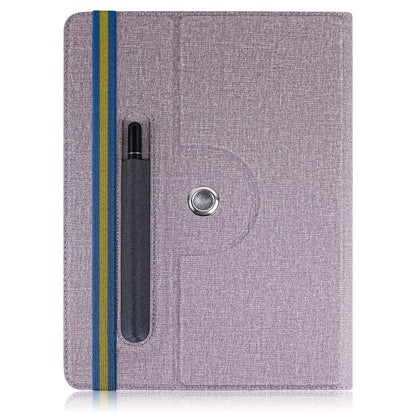 For 10 inch Cloth Texture 360 Rotation Horizontal Flip Universal Tablet PC Leather Case with Pen Slot(Purple) - 10 - 11 inch by buy2fix | Online Shopping UK | buy2fix
