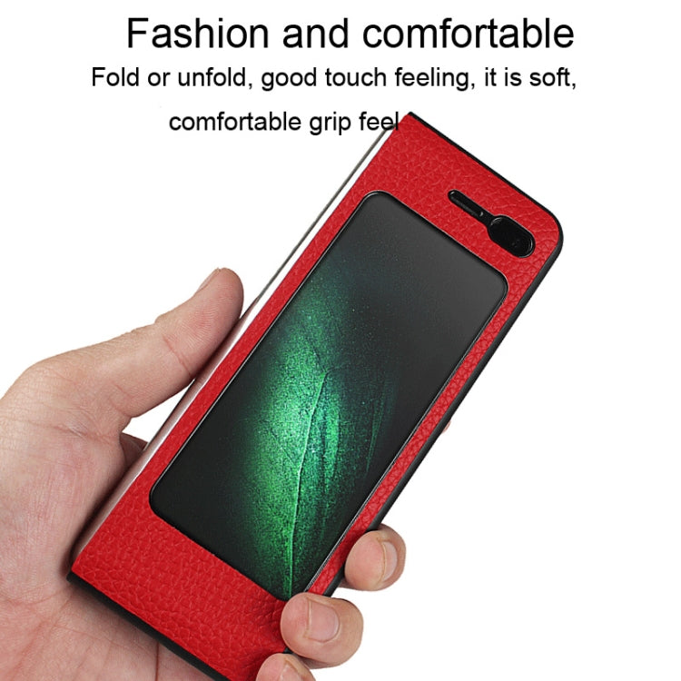 For Galaxy Fold / W2020 Shockproof Full Coverage Litchi Texture Leather Case with Card Slot(Grey) - Galaxy Phone Cases by buy2fix | Online Shopping UK | buy2fix