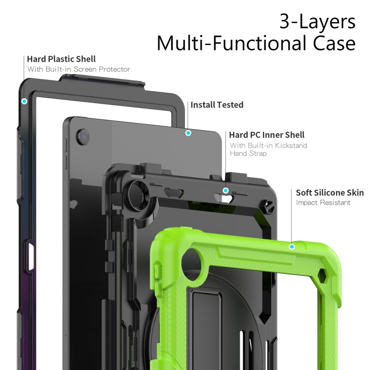 For Lenovo Tab M10 Plus 10.6 3rd Gen 2022 Silicone + PC Tablet Case(Black + Yellow Green) - Lenovo by buy2fix | Online Shopping UK | buy2fix