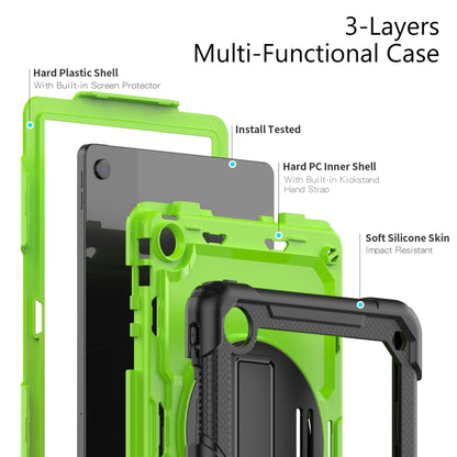 For Lenovo Tab M10 Plus 10.6 3rd Gen 2022 Silicone + PC Tablet Case(Yellow Green + Black) - Lenovo by buy2fix | Online Shopping UK | buy2fix