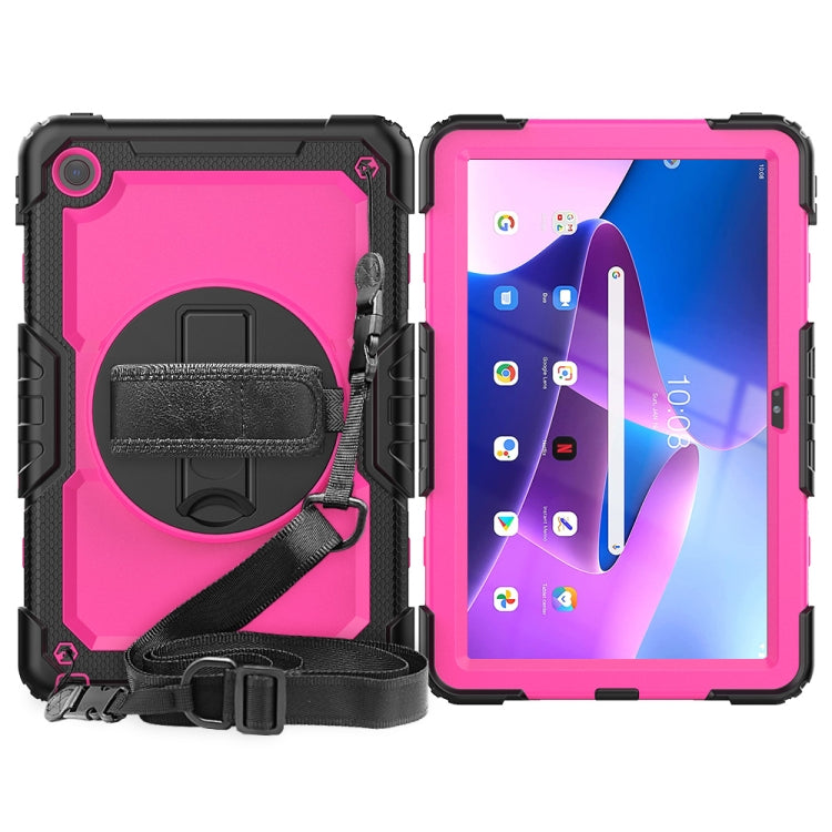 For Lenovo Tab M10 Plus 10.6 3rd Gen 2022 Silicone + PC Tablet Case(Rose Red + Black) - Lenovo by buy2fix | Online Shopping UK | buy2fix
