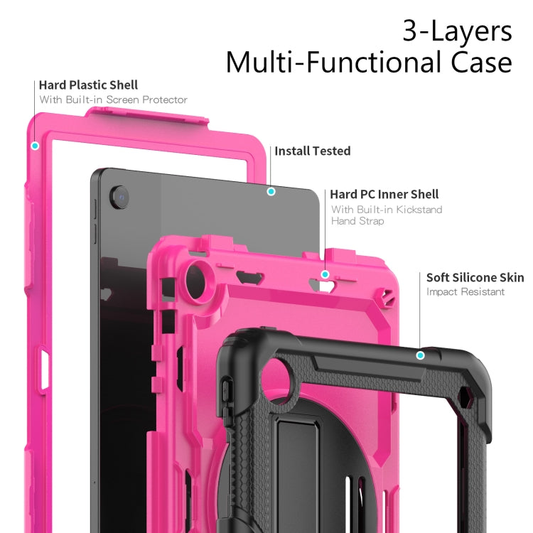 For Lenovo Tab M10 Plus 10.6 3rd Gen 2022 Silicone + PC Tablet Case(Rose Red + Black) - Lenovo by buy2fix | Online Shopping UK | buy2fix