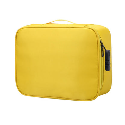 Multifunctional Thickened Large-capacity Document Storage Bag, Specification:Three Layers with Password Lock(Gold Yellow) - Digital Storage Bag by buy2fix | Online Shopping UK | buy2fix