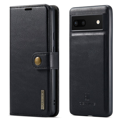 For Google Pixel 6A DG.MING Crazy Horse Texture Detachable Magnetic Leather Phone Case(Black) by DG.MING