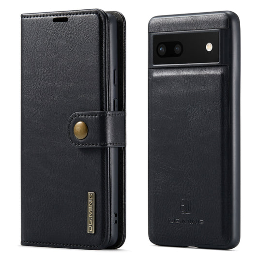 For Google Pixel 6A DG.MING Crazy Horse Texture Detachable Magnetic Leather Phone Case(Black) by DG.MING
