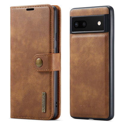 For Google Pixel 6A DG.MING Crazy Horse Texture Detachable Magnetic Leather Phone Case(Brown) by DG.MING