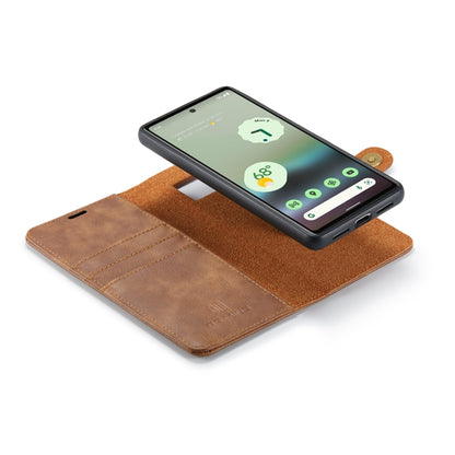 For Google Pixel 6A DG.MING Crazy Horse Texture Detachable Magnetic Leather Phone Case(Brown) by DG.MING