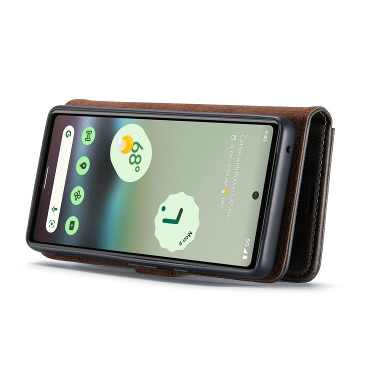 For Google Pixel 6A DG.MING Crazy Horse Texture Detachable Magnetic Leather Phone Case(Grey) by DG.MING