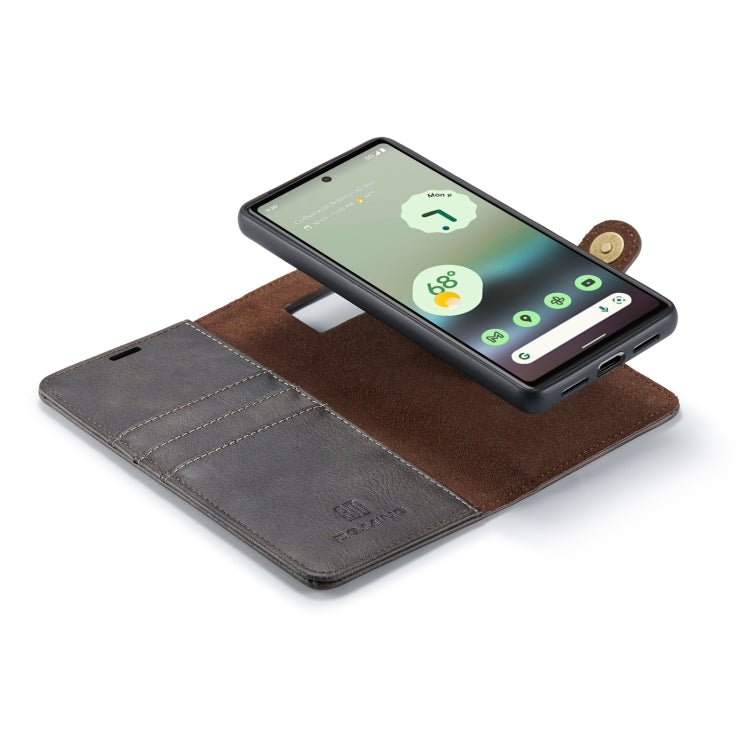 For Google Pixel 6A DG.MING Crazy Horse Texture Detachable Magnetic Leather Phone Case(Grey) by DG.MING