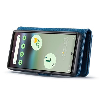 For Google Pixel 6A DG.MING Crazy Horse Texture Detachable Magnetic Leather Phone Case(Blue) by DG.MING